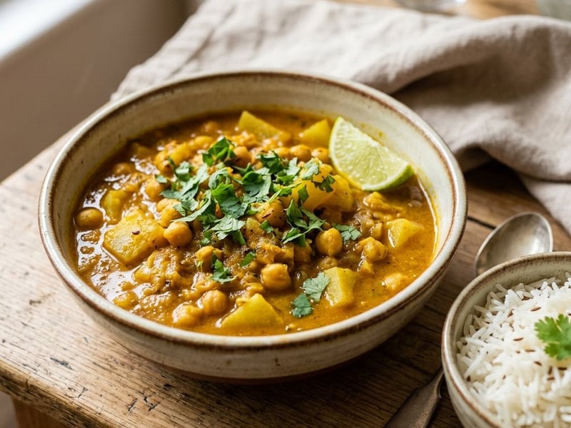 Indian Kohlrabi & Chickpea Curry | Creamy & Autumnal