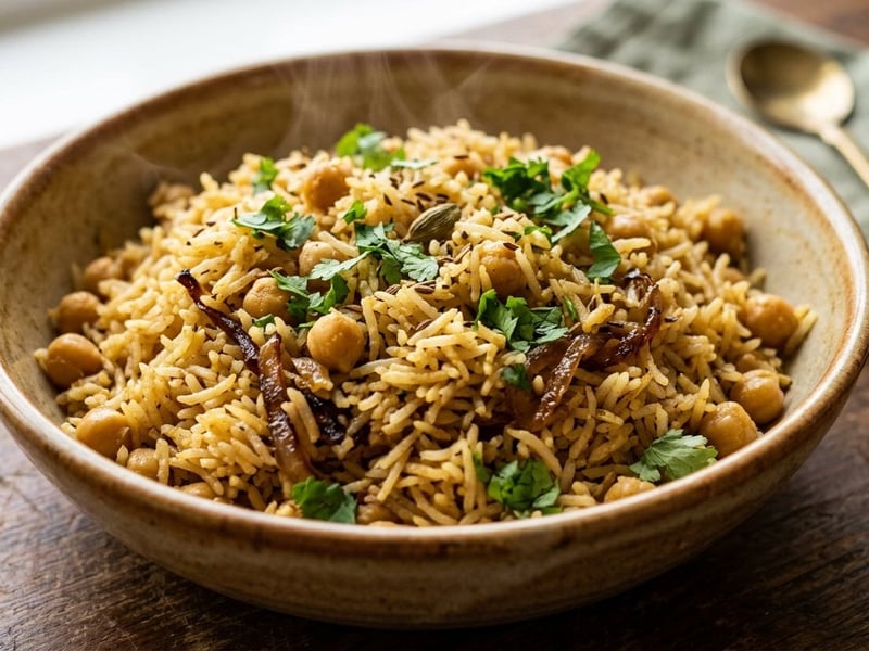 Indian Chana Pulao | Spiced Chickpea Rice Pot