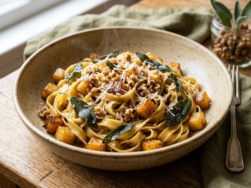 Tagliatelle mit karamellisierter Steckrübe & Salbeibutter