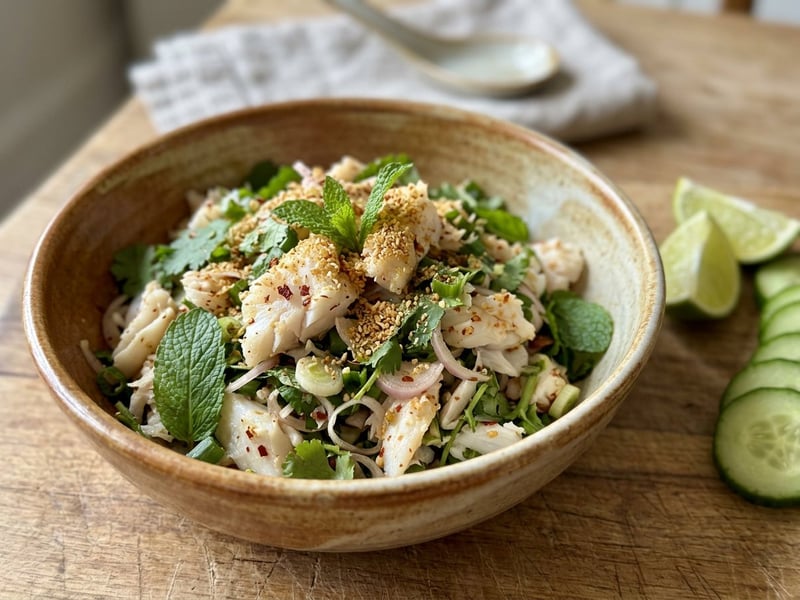Larb Pla | Thailändischer Fischsalat mit Kräutern