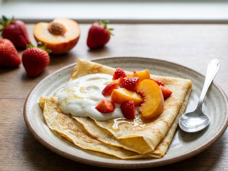Breakfast Crêpes with Fruit and Yogurt