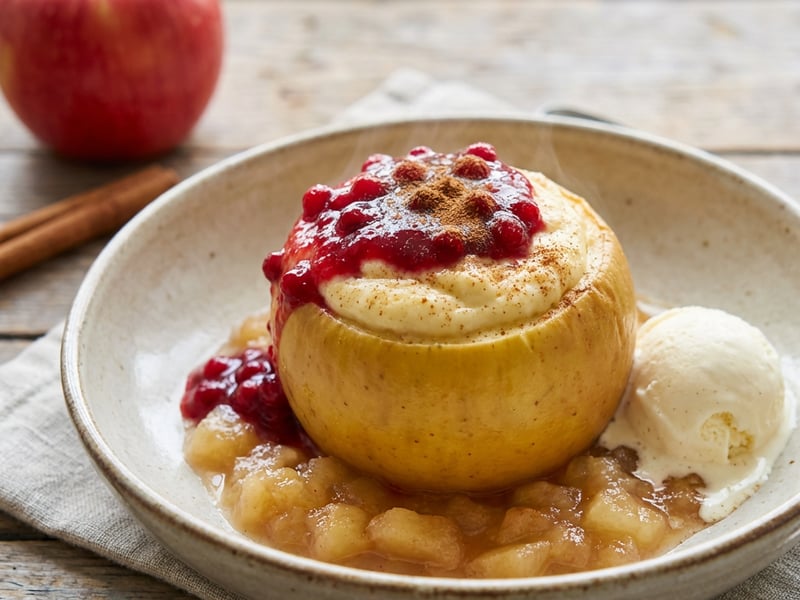 Baked Apple with Cheesecake