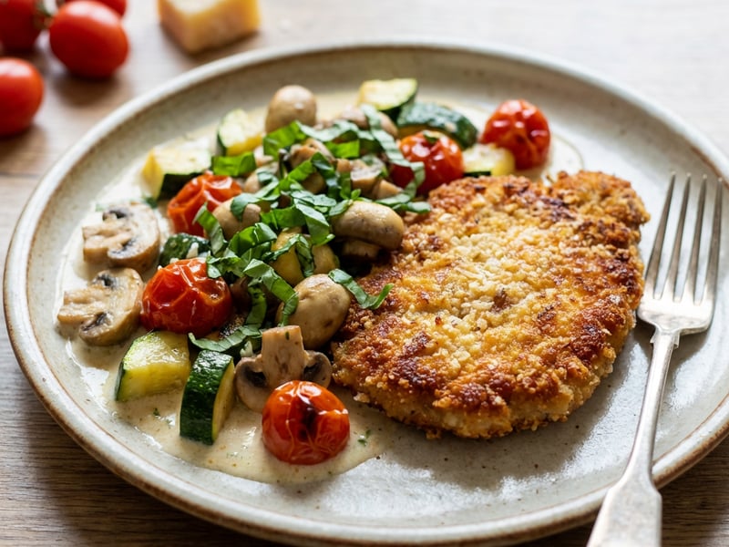 Italo-Schnitzel with Mediterranean Vegetables