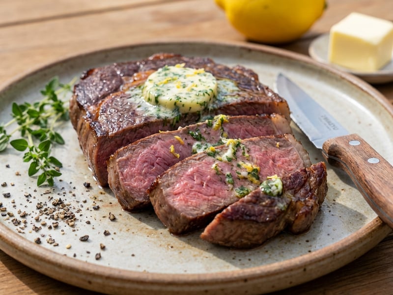 Wagyu Steak with Spring Herb Butter