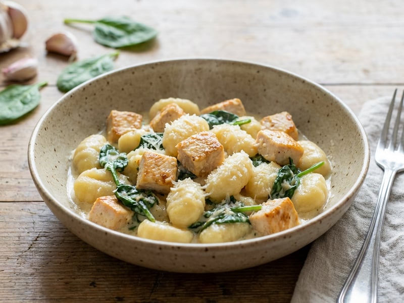 Creamy Gnocchi with Chicken and Spinach
