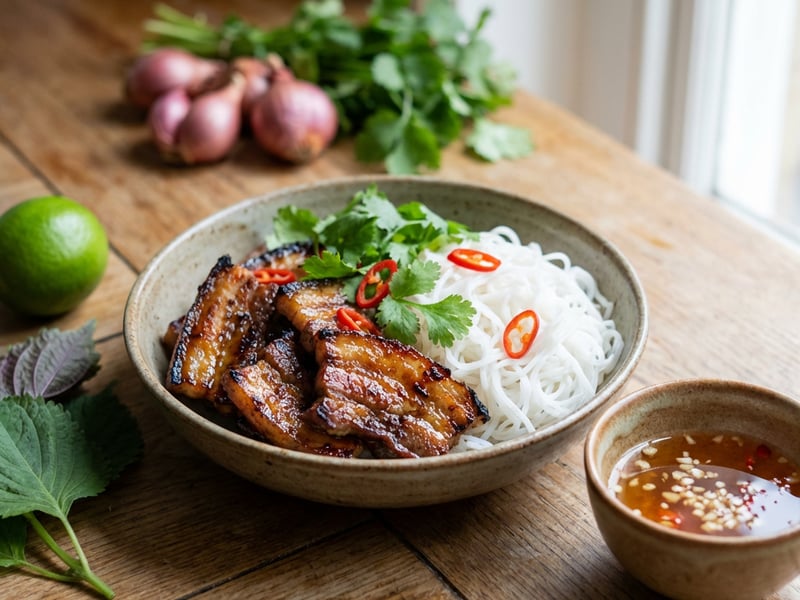 Bun Cha – Vietnamese Pork Belly with Rice Noodles