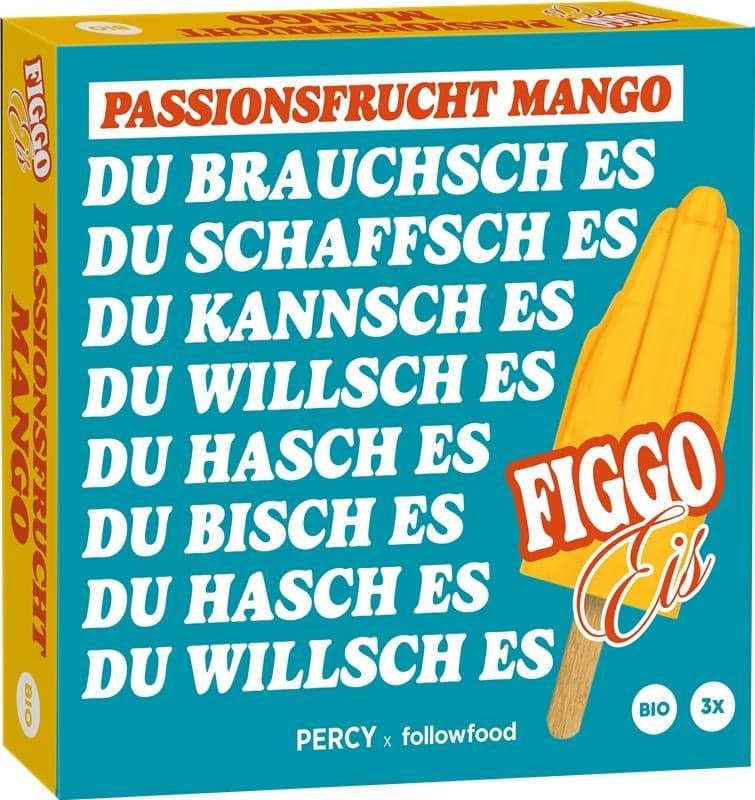 followfood BIO Stieleis Mango Passionsfrucht "FIGGO" by Teddy Teclebrhan 3 x 65ml