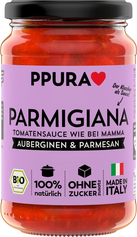 PPURA BIO Sugo Parmigiana - with eggplants, tomatoes and parmesan