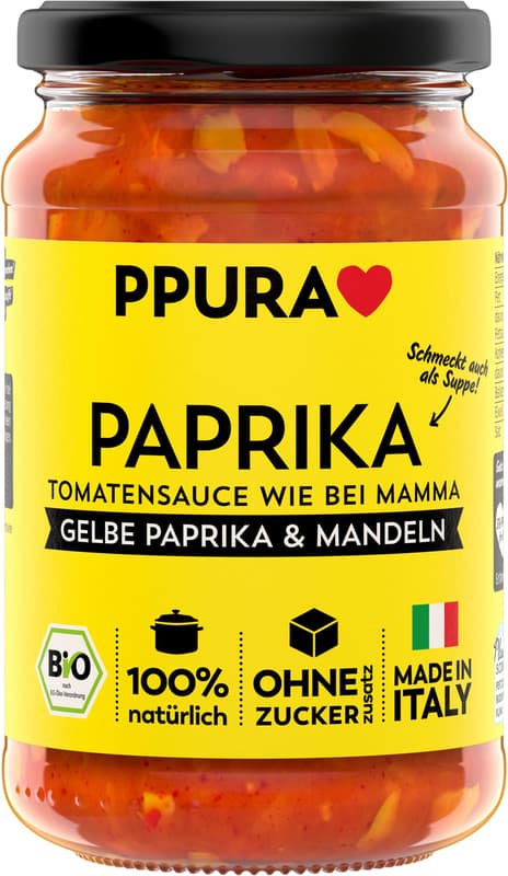 PPURA BIO Sugo Paprika mit gelber Paprika und Mandeln