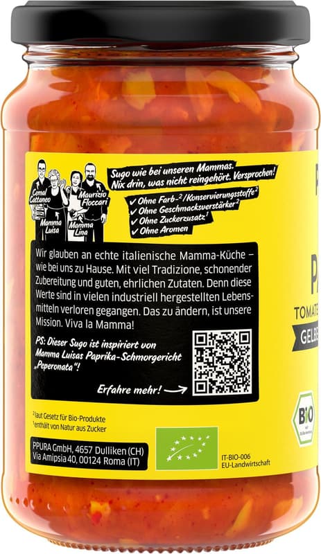 PPURA BIO Sugo paprika - with yellow bell pepper and almonds