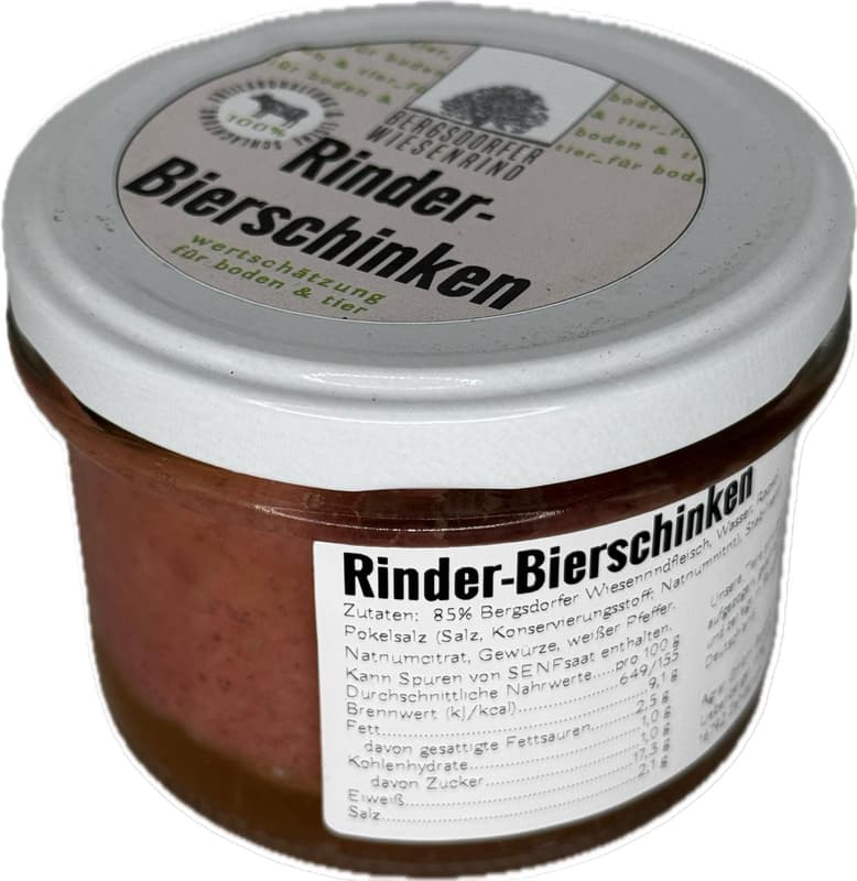 Bergsdorfer Wiesenrind Bierschinken im Glas