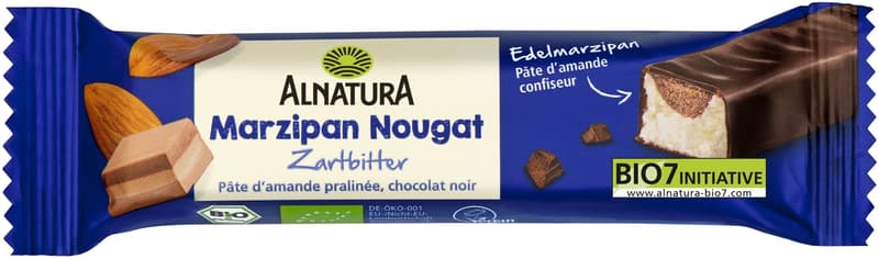 Alnatura organic marzipan nougat bar dark chocolate