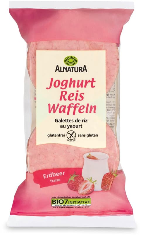 Alnatura organic yoghurt rice wafers strawberry