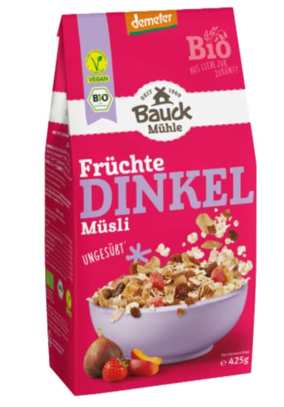 Bauck BIO Hafer Müsli Früchte glutenfrei