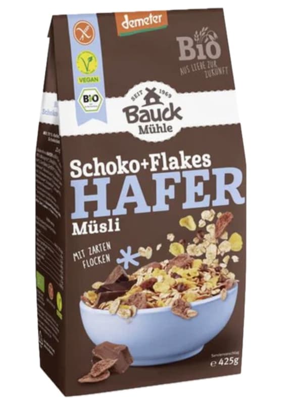 Bauck BIO Hafer Müsli Schoko+Flakes glutenfrei