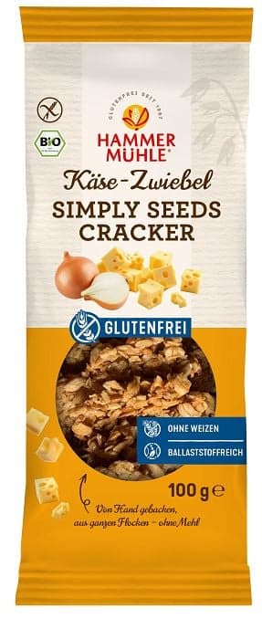 Hammermühle BIO Simply Seeds Cracker Käse & Zwiebel glutenfrei