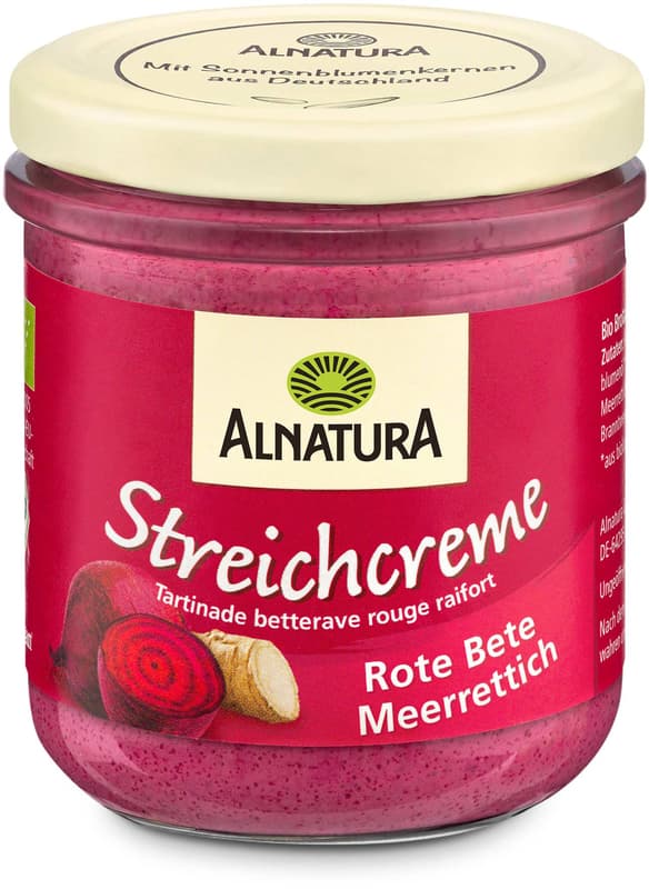 Alnatura organic beetroot horseradish cream spread