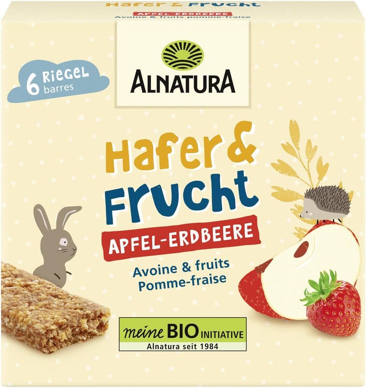 Alnatura Bio Hafer & Frucht Apfel-Erdbeere Riegel