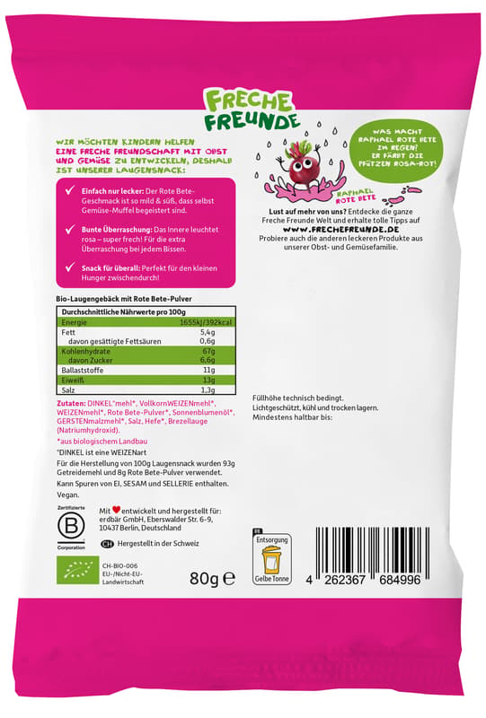 Freche Freunde Bio Laugensnack Rote Bete