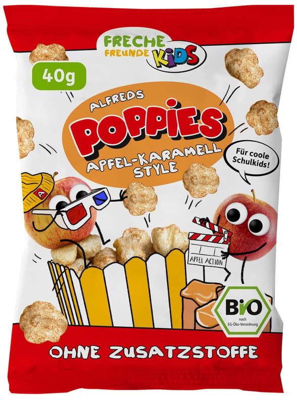 Freche Freunde Kids Organic Alfreds Poppies Apple-Caramel Style 40g