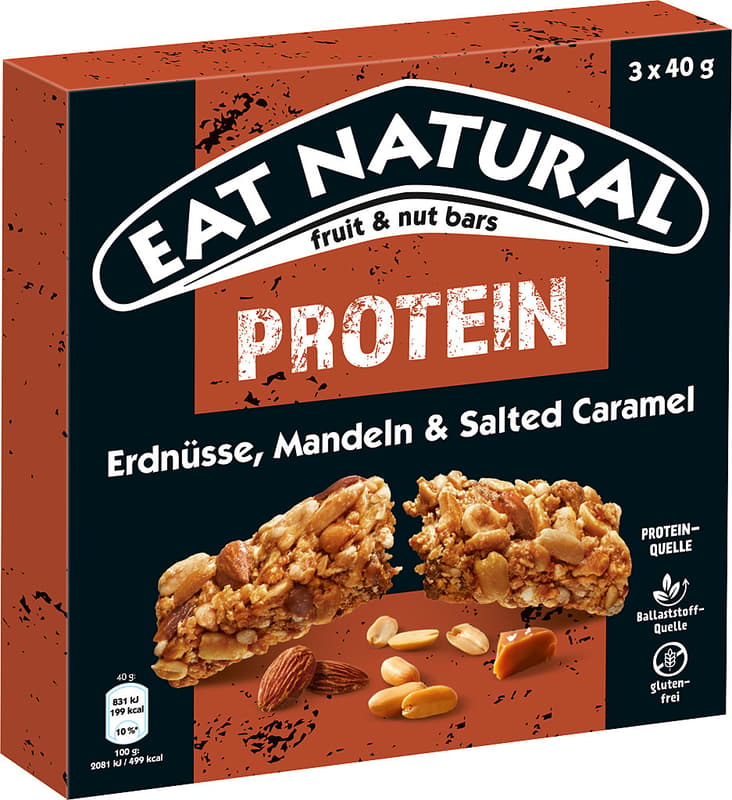 EAT NATURAL PROTEIN Erdnüsse, Mandeln & Salted Caramel 3er