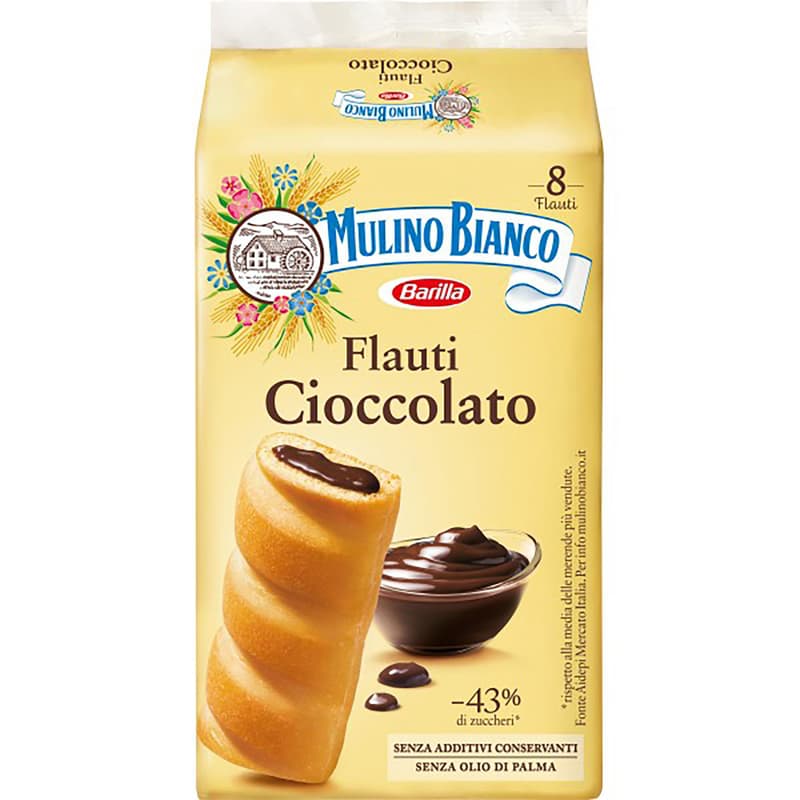 Mulino Bianco Flauti mit Schokocremfüllung