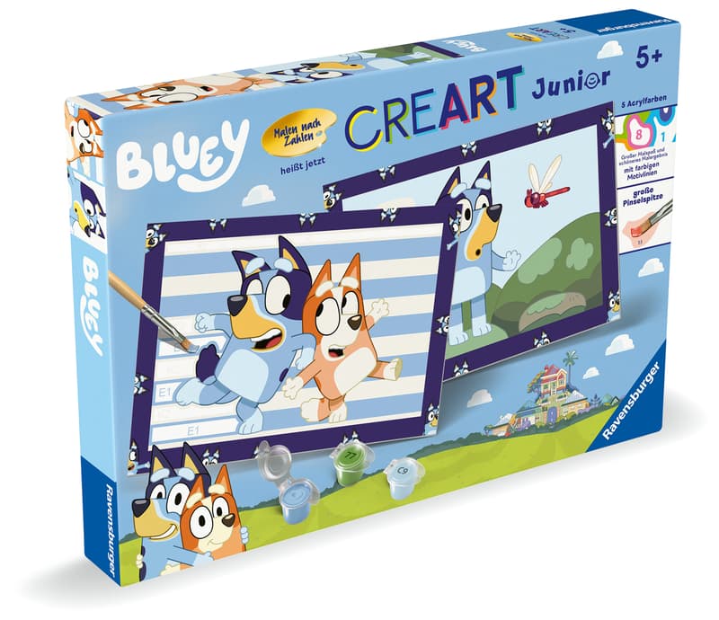 Ravensburger Bluey colouring by numbers set with frame