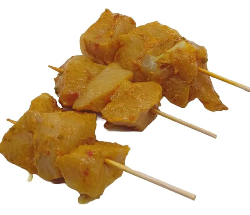 Traditional poultry fillet skewer pineapple