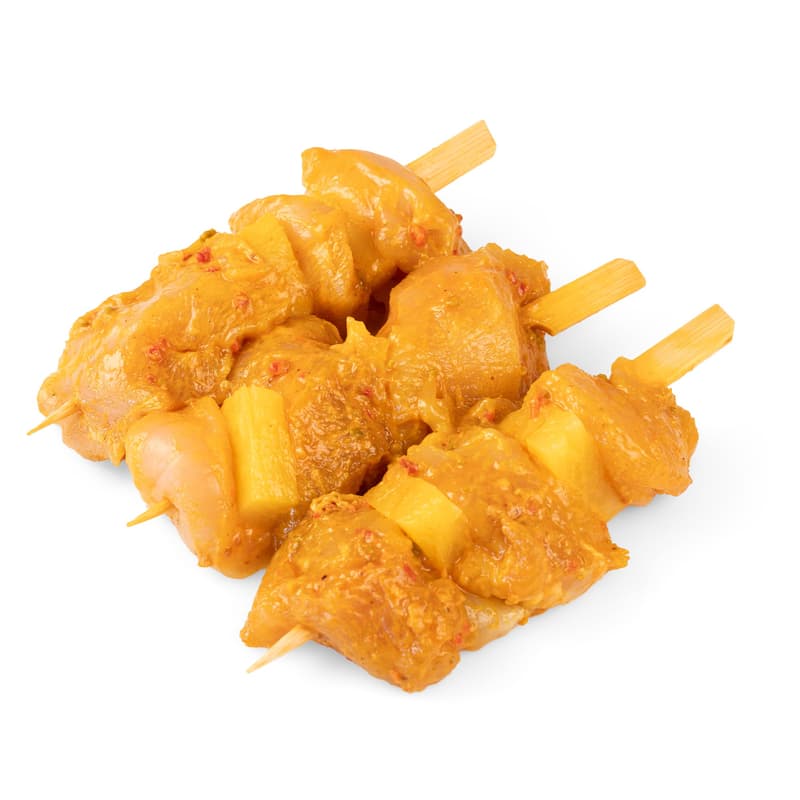 Traditional poultry fillet skewer pineapple