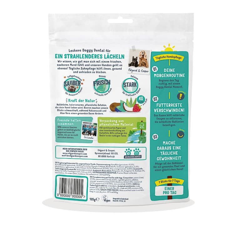 Edgard & Cooper Doggy Dental Mint & Strawberry