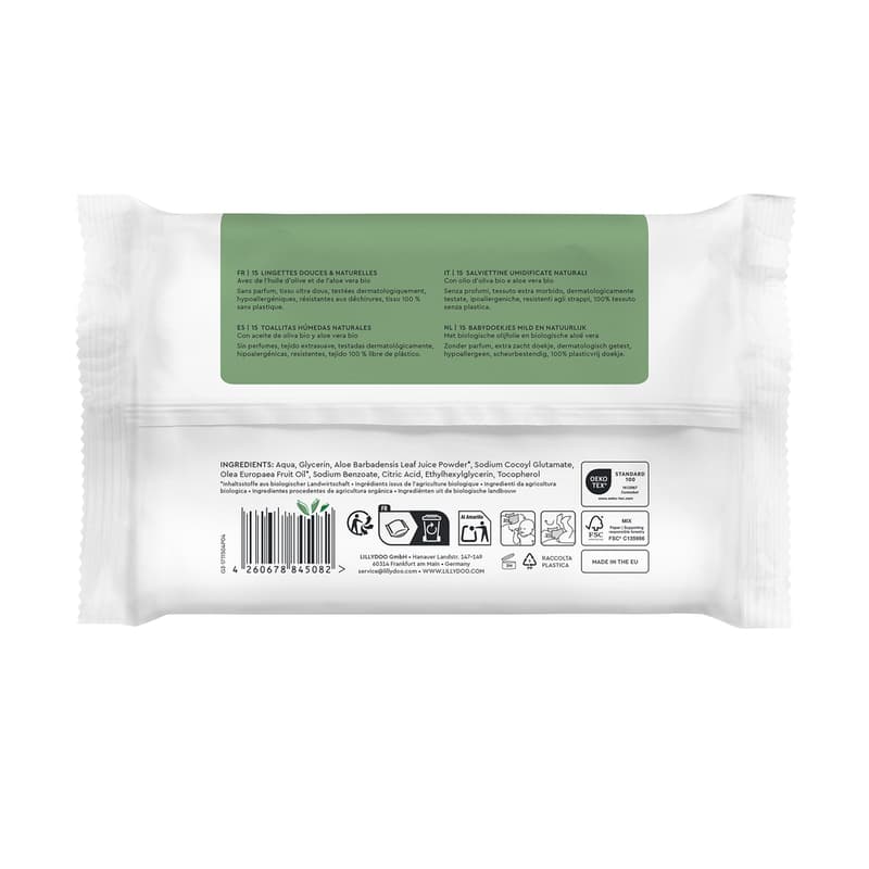 LILLYDOO green natural wet wipes