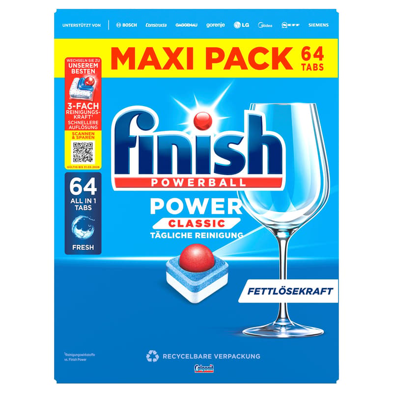 Finish Power Classic Spülmaschinentabs, Maxi Pack