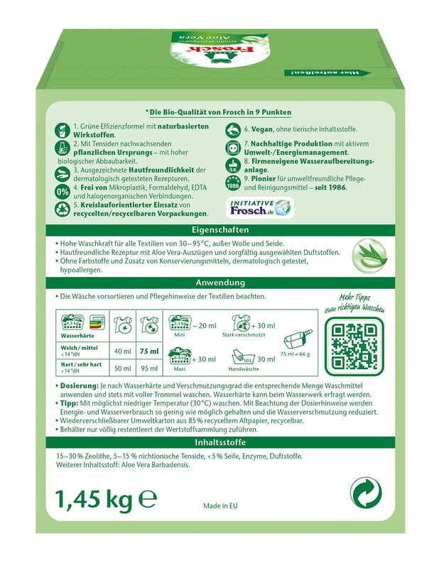 Frosch Aloe Vera Sensitiv-Waschpulver