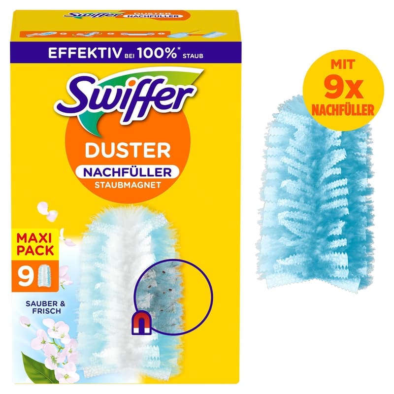 Swiffer Staubmagnet Nachfülltücher Clean & Fresh 9-er Pack