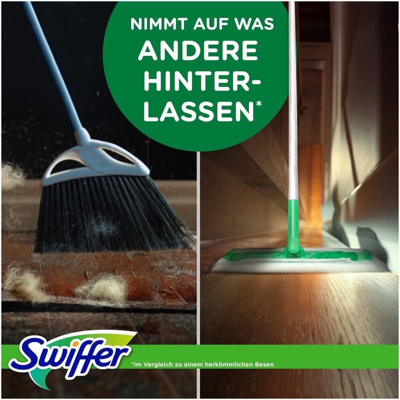 Swiffer Bodenwischer Trockene Bodentücher Nachfüller  18-er Pack, Fängt Und Schließt Staub Ein