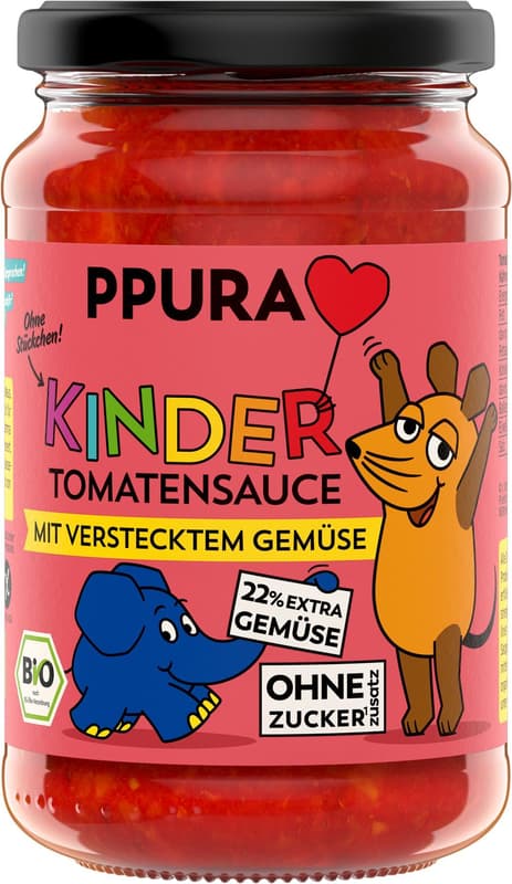 PPURA BIO Sugo KINDER-Tomatensauce mit verstecktem Gemüse