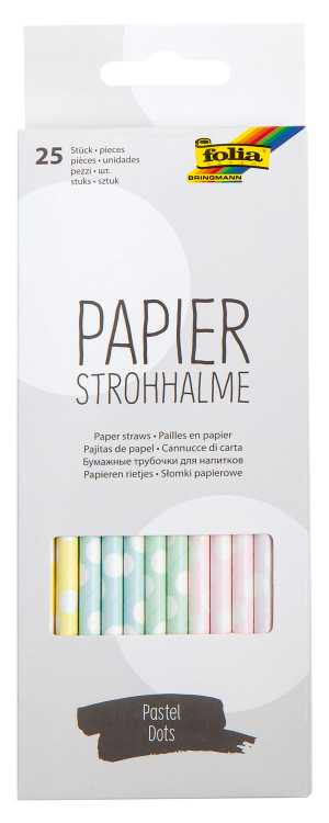 folia paper straws pastel dots 20cm 