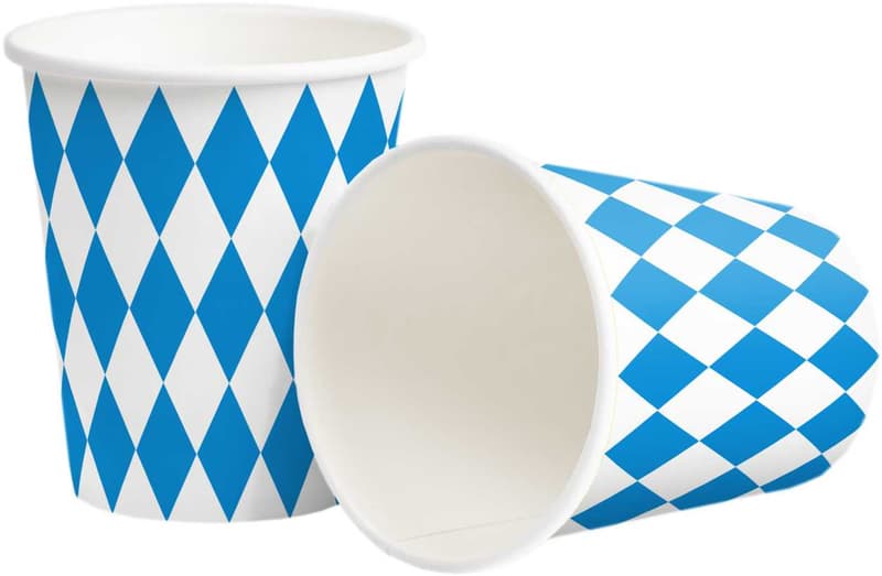 Paper cup Bavarian blue 250ml 10 pieces