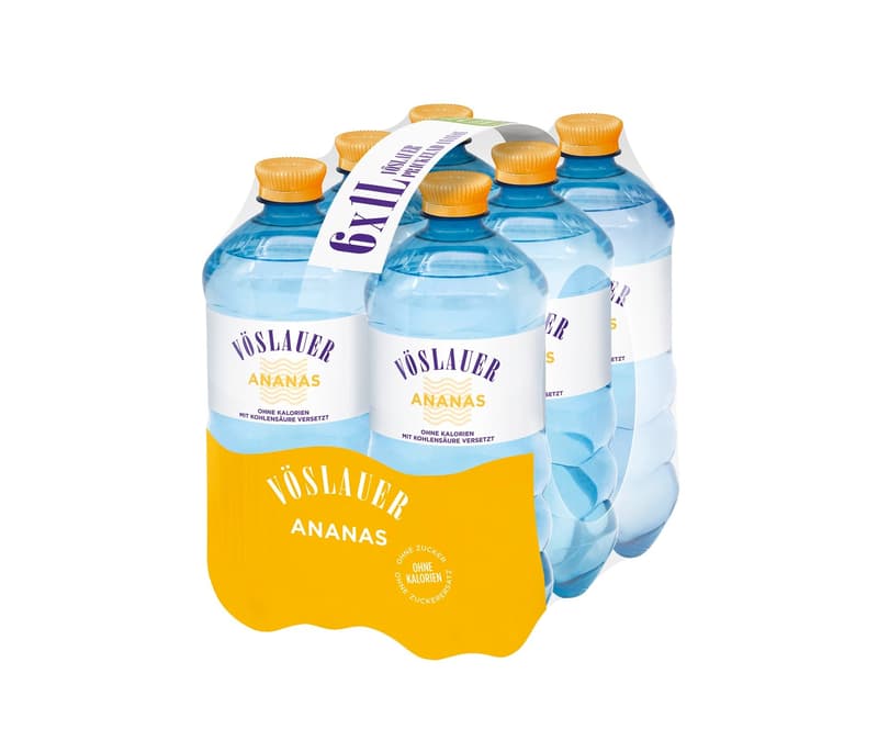 Vöslauer Flavour Ananas 6x1,0 PET (EINWEG)