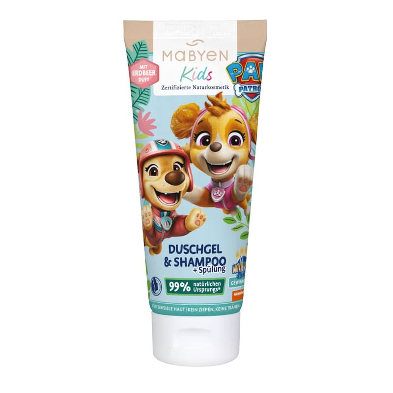 Mabyen Kids 3in1 Duschgel, Shampoo & Spülung, Erdbeere