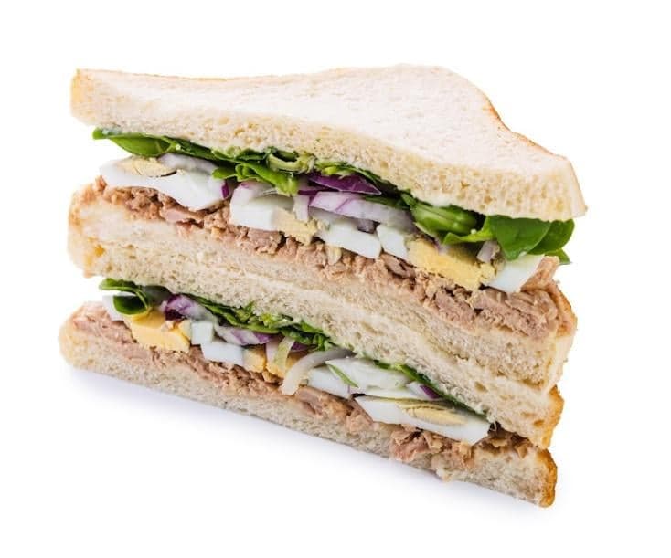 Pappudia Sandwich with Tuna, Egg, and Lamb's Lettuce