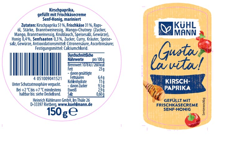 Kühlmann Kirschpaprika mit Honig Senf