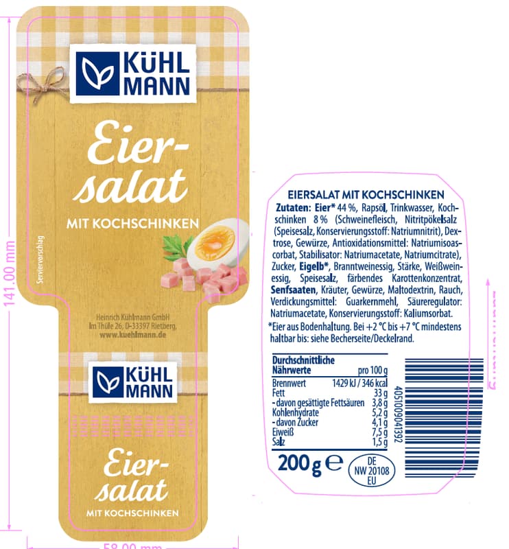 Kühlmann Eiersalat mit Kochschinken