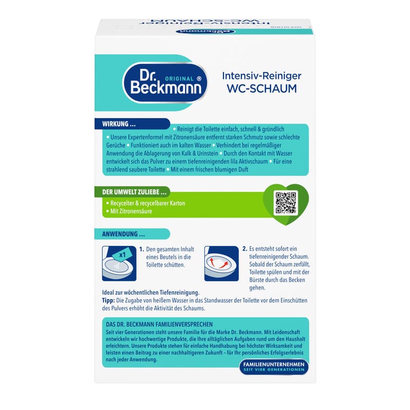 Dr. Beckmann Intensiv-Reiniger WC-Schaum Floral Fresh 3x100g