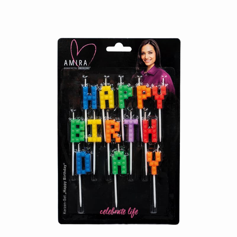 Decocino by Amira Kerzen-Set Happy Birthday