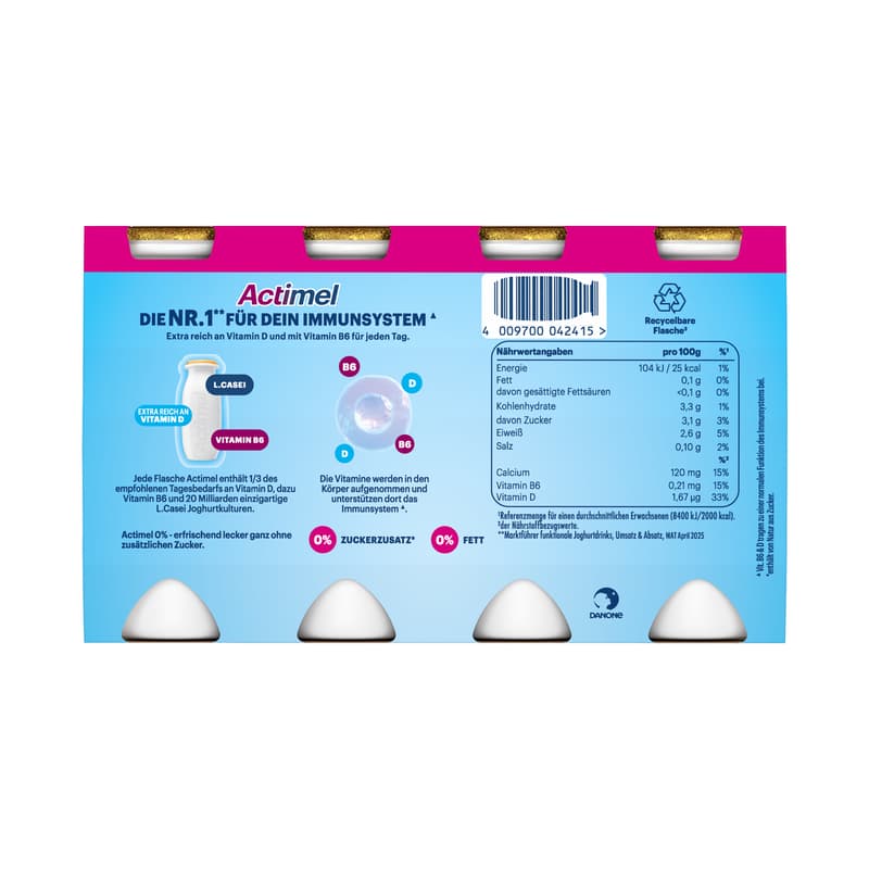 Actimel 0% Multifrucht 8x100g | 0,1% Fett