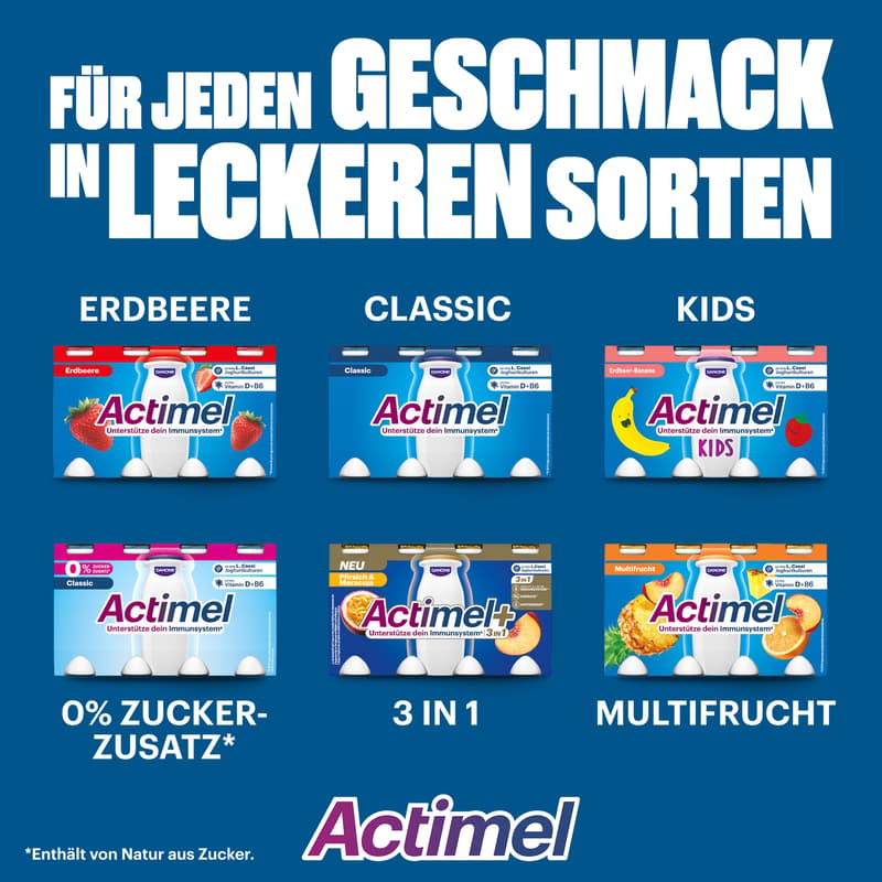 Actimel 0% Multifrucht 8x100g | 0,1% Fett