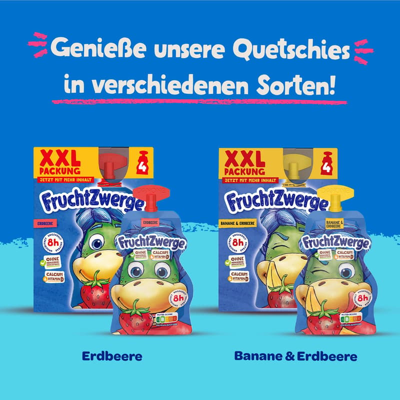 FruchtZwerge Quetschies 4x70g Banane-Erdbeere