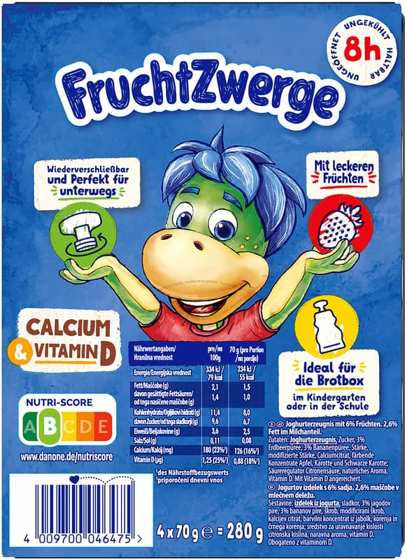 FruchtZwerge Quetschies 4x70g Banane-Erdbeere
