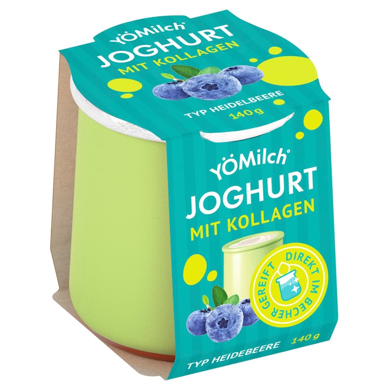 YOMilch Kollagen Joghurt mit Heidelbeeren 3,8% Fett